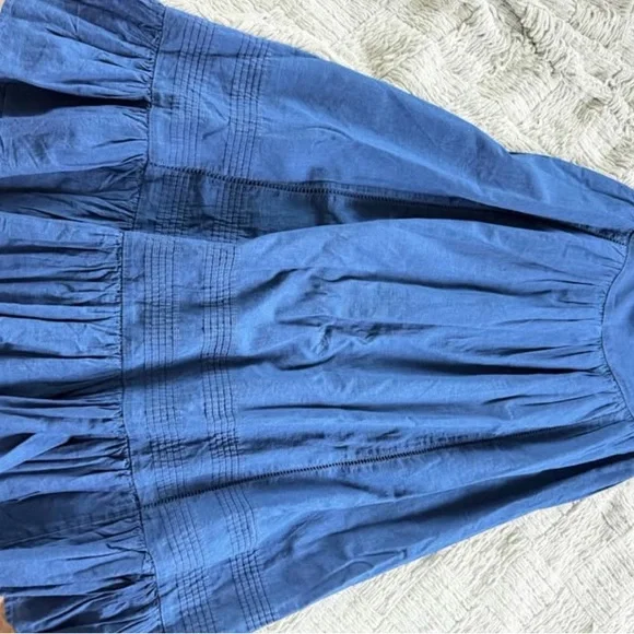 American Eagle Women’s Blue Tiered Maxi/Midi Skirt - Classic Boho Style - Picture 3 of 3